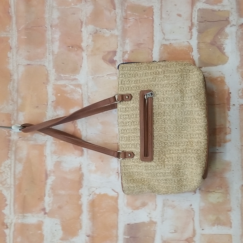 Stylish Tan and Blue Women's Tote Bag - Picture 5 of 8